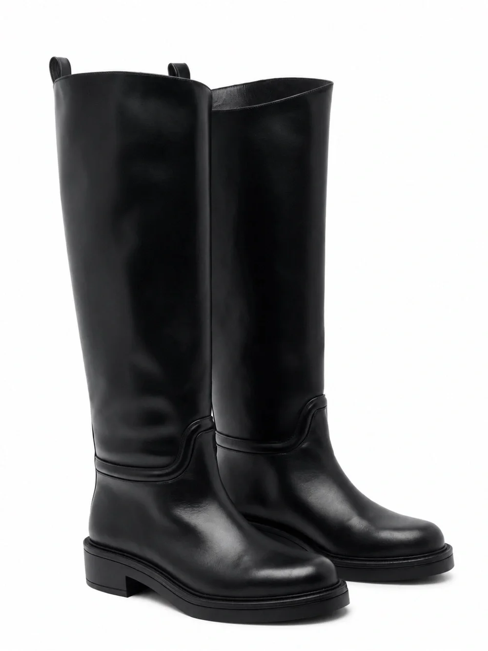 Stuart Weitzman Black Over-the-Knee Leather Riding Boots